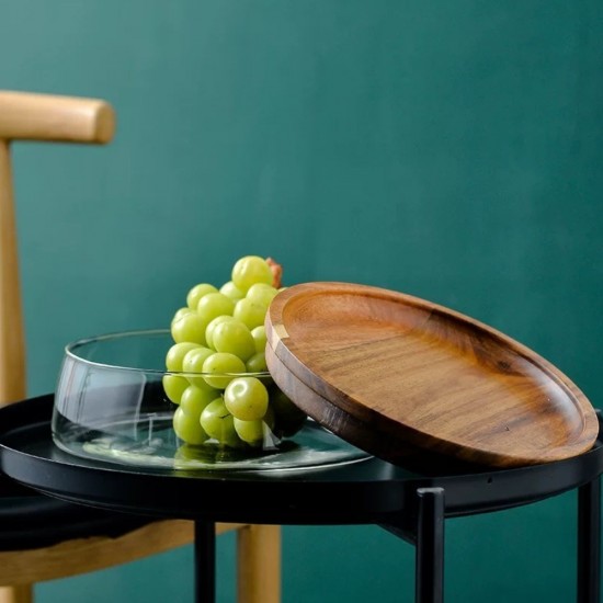 Wooden & Glass Serving Platter